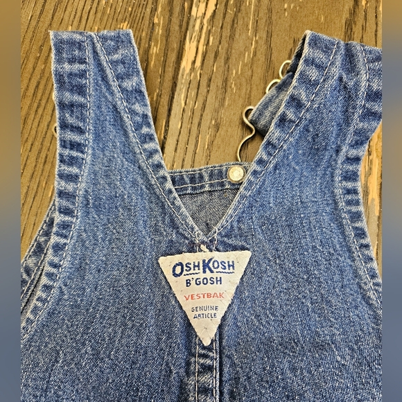 Vintage OshKosh B’Gosh Vestbak Unisex Denim Blue Jean Overalls 12 M - Picture 5 of 8
